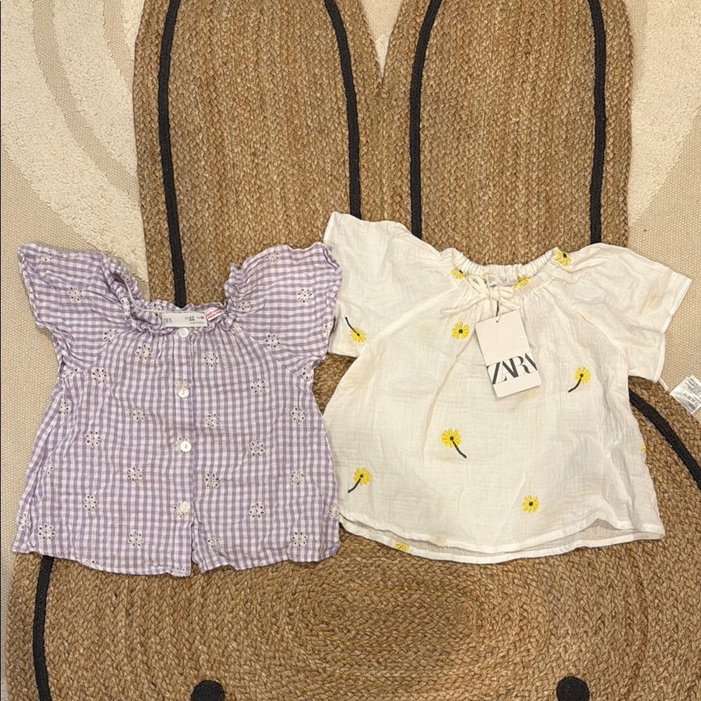 NWT & EUC Set of Two Zara Kids Blouses Size 2-3 Years
